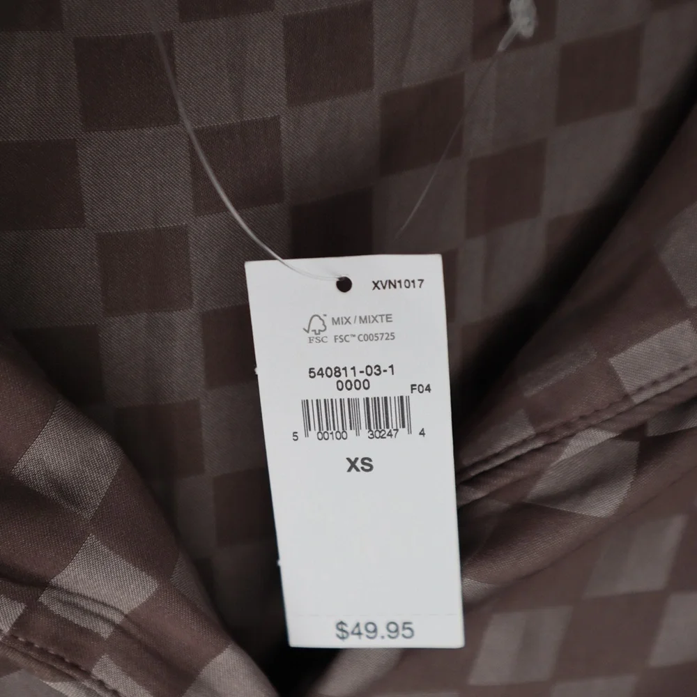 NWT 2 Piece Set Gap Body Checkered Pajamas in Taupe XS/XXS